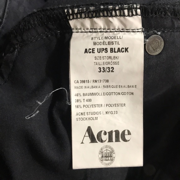Acne Ace Ups Black Slim Fit Jeans - Picture 4 of 4